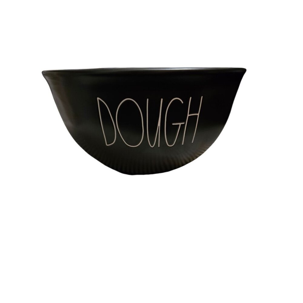 Rae Dunn Black Dough Bowl with White Lettering